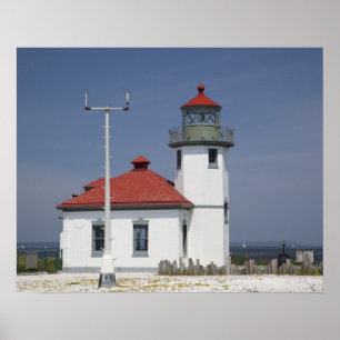 Pôster EUA, Washington, Seattle, Alki Point Lighthouse, 2