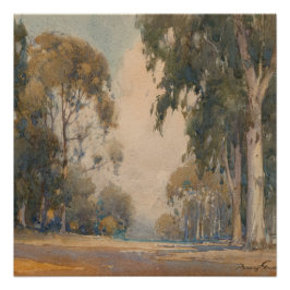 Pôster Eucalipto (1922) - Delicado Aquarela Botânica