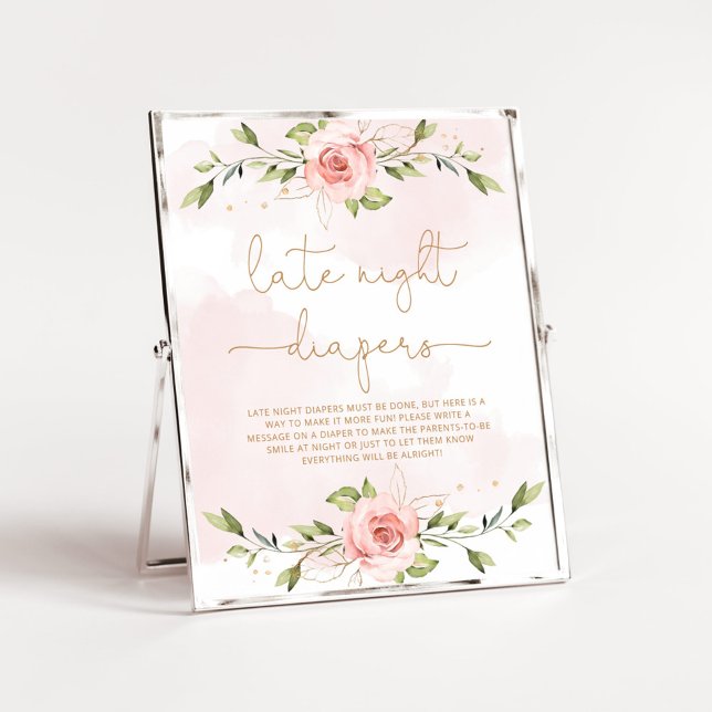 Poster Eucalipto cor-de-rosa-claro fraldas noturnas (Criador carregado)