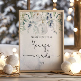 Poster Eucalipto de inverno deixe seu cartão de receita a