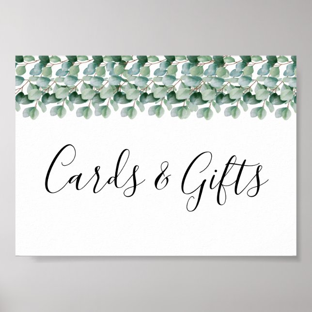 Poster Eucalyptus Botanical Greenery Casamento (Frente)