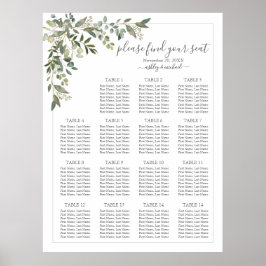 Poster Eucalyptus Botanical Sage Green Weding Seating