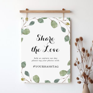 Poster Eucalyptus Calligraphy Compartilham o símbolo Lov