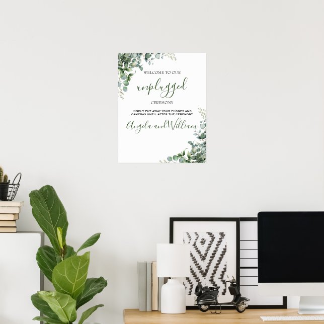 Poster Eucalyptus deixa casamento (Escritório em casa)
