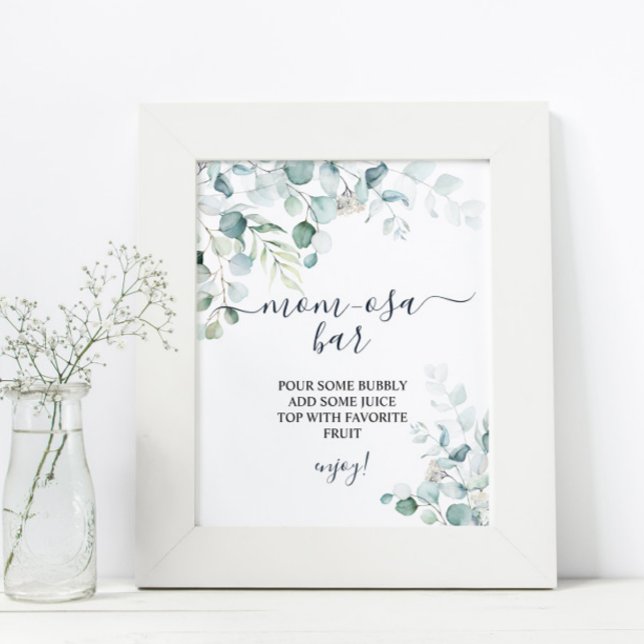 Poster Eucalyptus deixa Chá verde Sinal de Bar Momosa (Criador carregado)