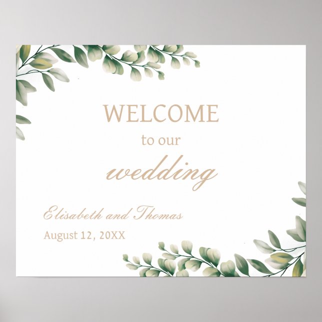 Poster Eucalyptus Deixa Sinal Elegante De Boas-Vindas (Frente)