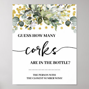 Poster Eucalyptus Dourada Quantos Sinais de Jogo de Chá C