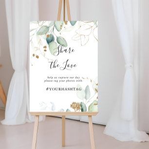 Poster Eucalyptus Dourado Compartilha o Sinal de Hashtag 