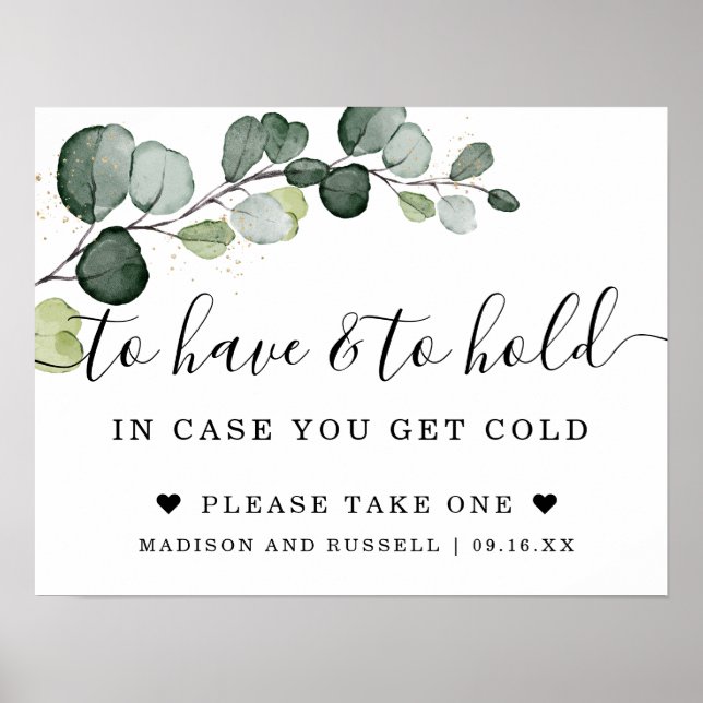 Poster Eucalyptus Dourado de ter e manter sinal de casame (Frente)