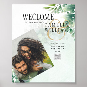Poster Eucalyptus Dourado verde CÓDIGO QR Moderno