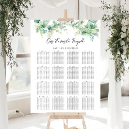 Poster Eucalyptus Garden Wedding 16 Gráficos de Mesa