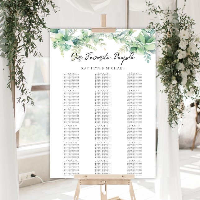 Poster Eucalyptus Garden Wedding 18 Gráficos de Mesa (Criador carregado)