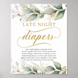 Poster Eucalyptus greenere deixa sinal de fralda noturno