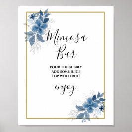 Poster Eucalyptus Greenery Bridal Shower Mimosa Bar Sign