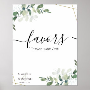 Poster Eucalyptus Greenery Casamento Favorece Sinal