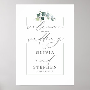 Poster Eucalyptus Greenery Elegante Casamento Moderno Bem