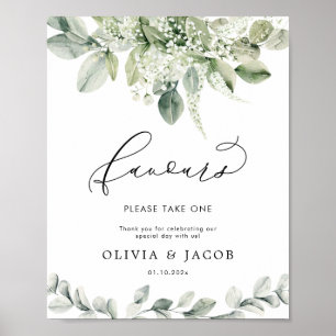 Poster Eucalyptus Greenery Foliage Casamento Favorece Sin