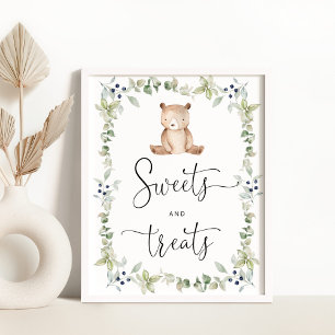 Poster Eucalyptus Greenery, pequenos doces para ursos e g