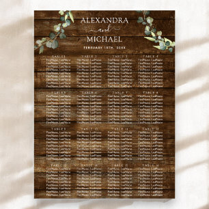 Poster Eucalyptus Greenery Rustic Wood Weding Seating
