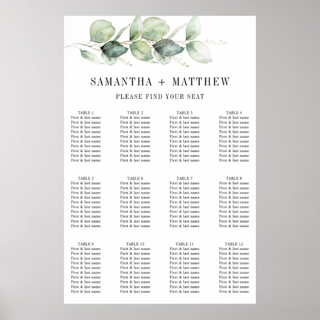 Poster Eucalyptus Greenery Seating (Frente)