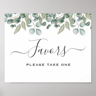 Poster Eucalyptus Greenery Sinal de Favor do Casamento