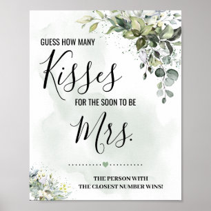 Poster Eucalyptus How many kisses for soon to be sign