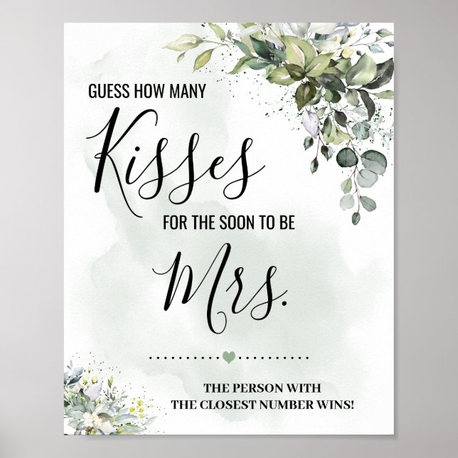 Poster Eucalyptus How many kisses for soon to be sign (Frente)