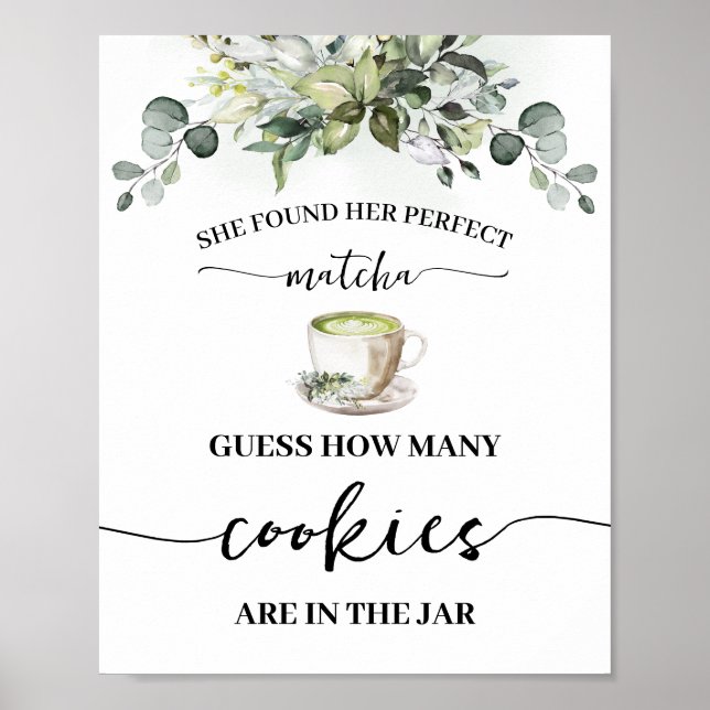 Poster Eucalyptus Matcha How Many Cookies Shower Game (Frente)