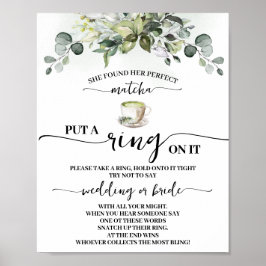 Poster Eucalyptus Matcha Put a Ring on Shower Game Sign