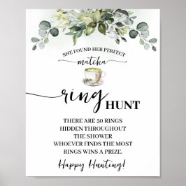 Poster Eucalyptus Matcha Ring Hunt Bridal Shower Game