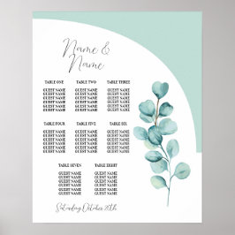 Poster Eucalyptus Mesa 8 Casamento Sentado Deixa Simples