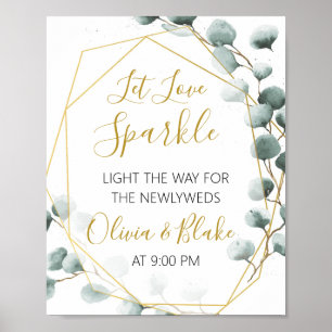 Poster Eucalyptus Themed Sparkler Send Off Sign