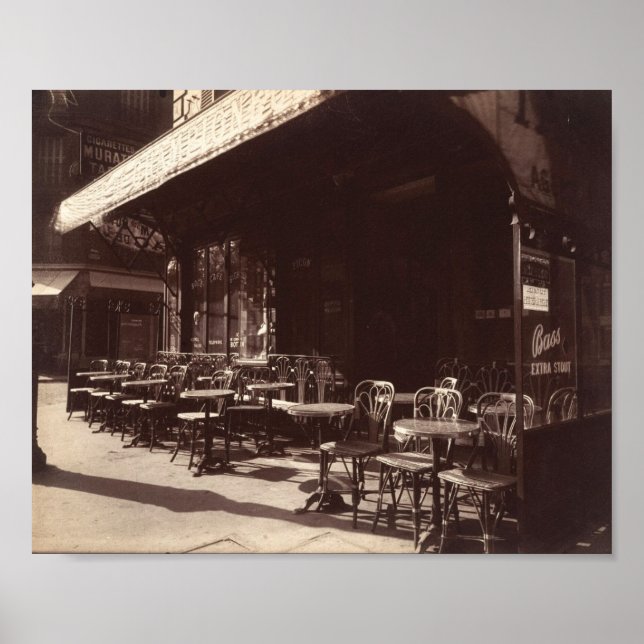 Poster Eugène Atget: Café, Avenue de la Grande-Armée (Frente)