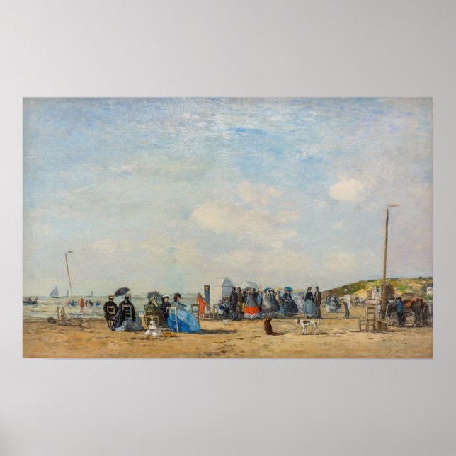 Poster Eugene Boudin - Encontro na praia (Frente)