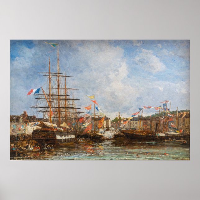 Poster Eugene Boudin - Festival no Porto de Honfleur (Frente)