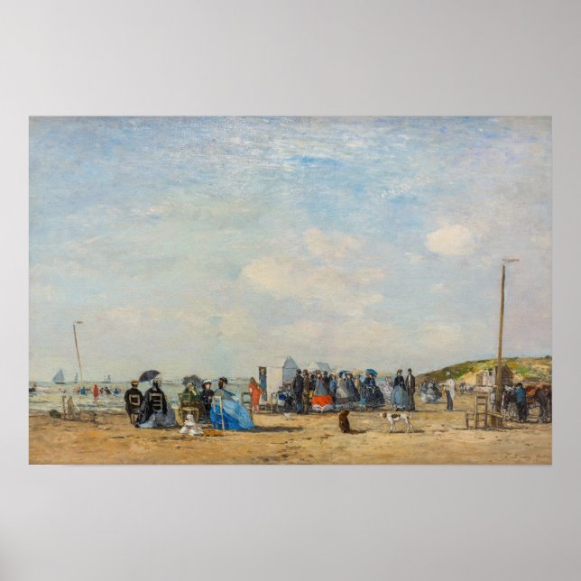 Poster Eugene Boudin - Reunião na Praia (Frente)