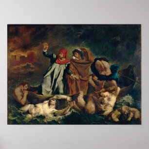 Poster Eugene Delacroix - Dante e Virgil no Inferno