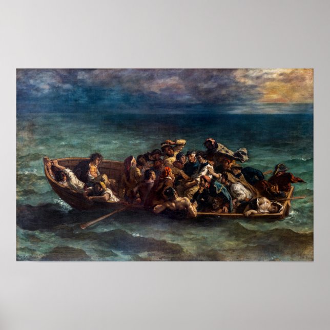 Poster Eugene Delacroix - O naufrágio de Don Juan (Frente)