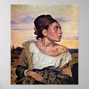 Pôster Eugene Delacroix - Orphan child in the cemetery
