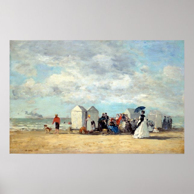 Poster Eugène Louis Boudin Beach Scene (Frente)