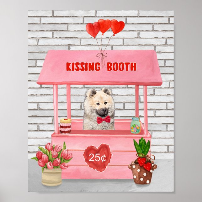 Poster Eurasier Dia de os namorados Cachorro Beijando Boo (Frente)