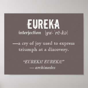 Pôster Eureka Definition Archimedes Princípio Ciência