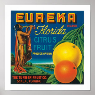Poster Eureka Marca Florida Citrus Fruta