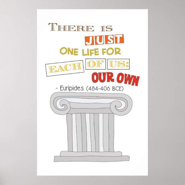 Pôster Euripides é apenas uma vida para viver a Gay (Frente)