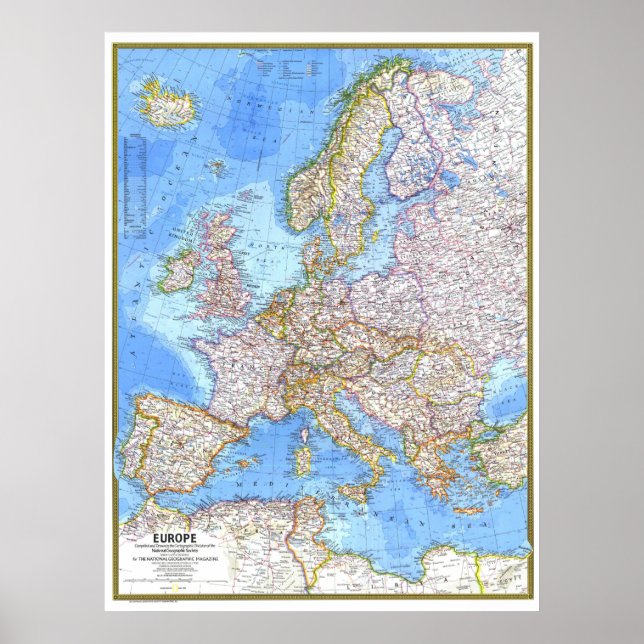 Poster "Europa: 1977 MAPA Detalhado ... (Frente)