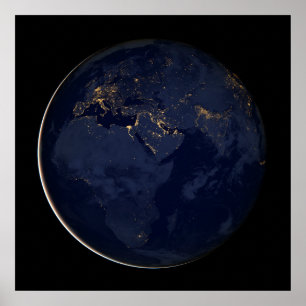 Poster Europa, África e Médio Oriente Luzes À Noite