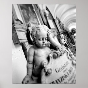 Pôster Europa, Áustria, Salzburgo. Cherub e monumento 3