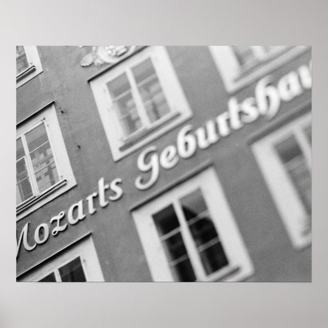 Pôster Europa, Áustria, Salzburgo. Local de nascimento de (Frente)