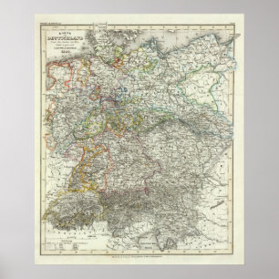 Pôster Europa Central, Alemanha, Polônia