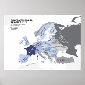 Poster Europa de acordo com a França